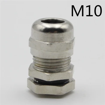 1piece M10*1.5 Nikelio ir Žalvario Metalo Vandeniui, Kabelių Riebokšlius jungtis Taikomos Kabelis 3-6.5 mm