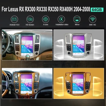 Android10 Automobilio Radijo Lexus RX RX300 RX330 RX350 RX400H 2004-2008 Multimedijos Grotuvas GPS magnetofonas Auto Stereo FM Imtuvas
