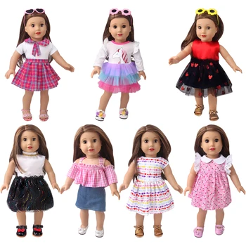 18 Colių Amerikos Lėlės Mergaitės Mokyklines Uniformas Drabužius Rožinis Sijonas Žaislai Tinka Priedai 43 Cm Berniukas Lėlės Gimtadienio Dovana D2