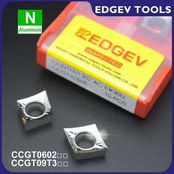 EDGEV CNC Karbido Įdėklai CCGT060202 CCGT060204 CCGT09T302 CCGT09T304 Vidaus Tekinimo Įrankis Apdirbimo, Aliuminio, Vario
