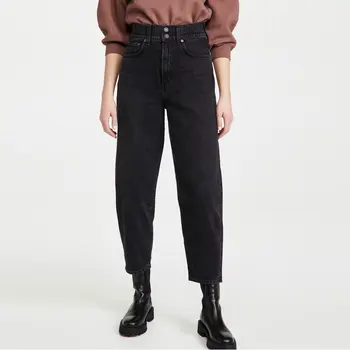Mados laukinių moterų džinsus aukšto juosmens kulkšnies ilgis atsitiktinis palaidų lady džinsinio audinio kelnės 2021 naujas