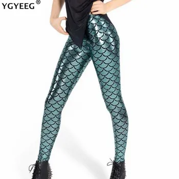 YGYEEG Modeliavimas Undinė Fitneso Antblauzdžiai Sexy Pieštuku Kelnes Rudens Stiliaus Moteris Skaitmeninio Spausdinimo Spalvingas Mergina Aukšto Juosmens Apačios