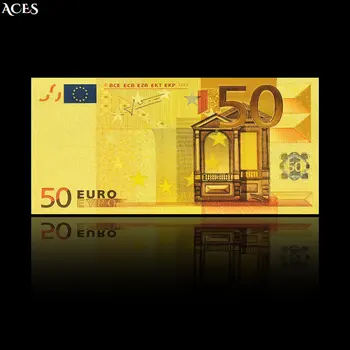 50 Eurų, Aukso Folija Banknotų Replika Pinigų Pastabos pažymų Maišelį Meno Kolekcija Verta Namų Apdailos Prekių Didmeninės
