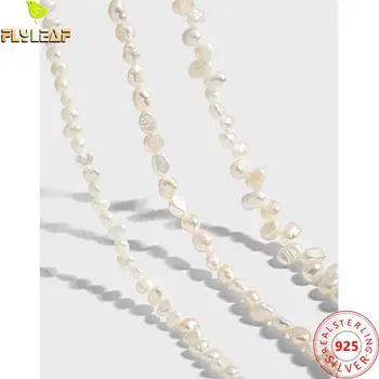 925 Sterlingas Sidabro Baroko Perlas Grandinės Choker Karoliai Moterų Šviesos Prabanga Moterų Fine Jewelry Aukštos Kokybės