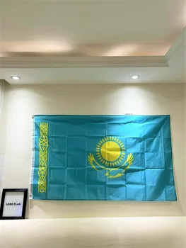 Nemokamas pristatymas Poliesteris KZ Kazachstanas Nacionalinės Vėliavos 90 x 150cm Veiklos vidaus patalpų ir lauko apdailai Reklama