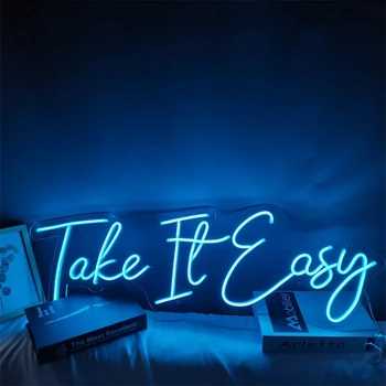 Ineonlife Take It Easy Neoninis Ženklas Užsakymą Led Billboard Šviesos Miegamasis Asmeninį 