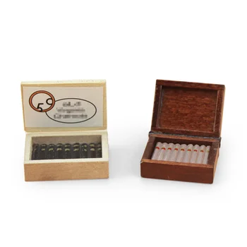 1/12 Miniatiūriniai Lėlių Priedai Mini Mediniai Cigarų Atveju Modeliavimas Cigarečių Atveju Modelis Žaislai Doll House Dekoro