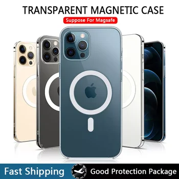 Už Magsafe Padengti iPhone 12 13 14 Pro Max Mini Magnetinio Shell Sunku, PC Case For iPhone 14Plus 13 11 Pro Max XR Xs Max Funda