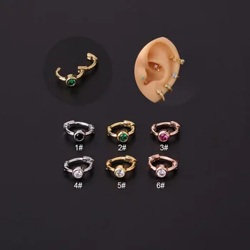 Naujas stilius ausies sagtis paprastas ir spalvinga vieno cirkonis ausies kaulo žiedo laukinių auskarų auskarai vieno karšto pardavimo