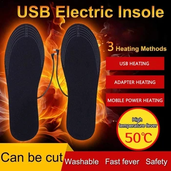 USB Šildomos Batų Vidpadžiai Kojas Šiltas Kojines Pad Mat Elektra Šildymo Vidpadžiai Plaunamas Šiltu Šilumos Vidpadžiai Unisex WJ014 Vidpadžiai