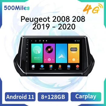 Automobilio Stereo Peugeot 2008 208 2019 - 2020 2 Din Android Automobilio Radijo daugialypės terpės Grotuvas, Navigacija, GPS, WIFI Galvos Vienetas Autoradio