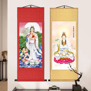 Kinų Stiliaus Avalokitešvara Slinkties Tapybos Sienos Meno Bodhisatvos Fengshui Senovinių Namų Dekoro Kabo Plakatai