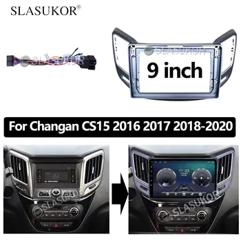 9 COLIŲ Garso Montavimo Changan CS15 2016 2017 - 2020 Juodą Laidą Radijo prietaisų Skydelyje GPS stereo skydelis skirtas montuoti 2 Din DVD rėmelį