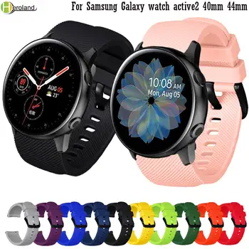 20mm silikono sporto Watchband dirželis Samsung Galaxy žiūrėti active2 40mm 44mm Smart Rankogaliai Apyrankę WristStrap Priedai