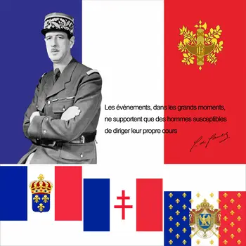 Prancūzija Istorija Napoleonas De Gaulle Liudviko XIV 3X5FT 100D Poliesteris Dukart Siūlės Aukštos Kokybės 90X150CM Reklama