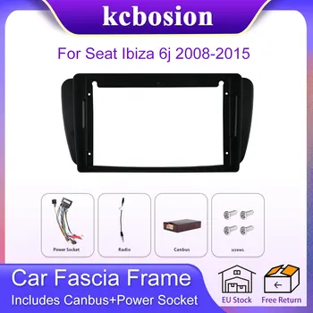 Kcbosion 2 Din Automobilio Radijo Rėmas + Kabelis Seat Ibiza 6J 2008-2015 Fasciją Brūkšnys Rinkinys Radijo Pultas Stereo Padengti Įrengimas