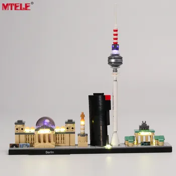 YEABRICKS LED Šviesos Rinkinys Žaislas 21027 Architektūros Berlyno TV Bokštas