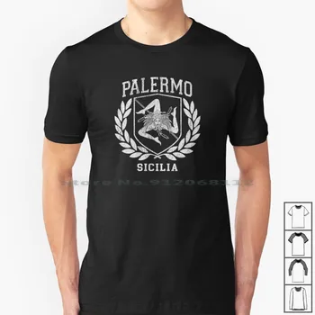 Sicilia Vėliava Ir Skydas Su Trinacria-Palermas Marškinėliai 100% Medvilnė, Sicilijos Sicilijos Pasididžiavimą Palermo Catania Syracusa Italai Daryti