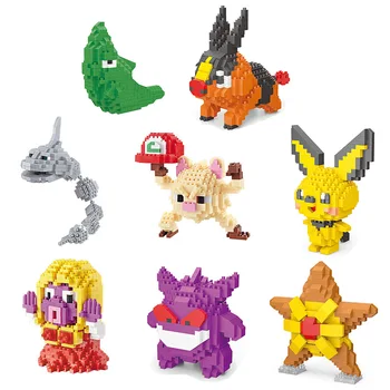 LNO Naujos Micro Blokai Pikachu Jynx Smoochum Mankey Tepig Gengar Staryu 
