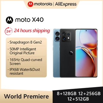 Pasaulinė Premjera Motorola MOTO X40 5G Telefonas Snapdragon 8 Gen2 125W Super-Įkrovimo 165Hz Ekrano IP68 Vandeniui 