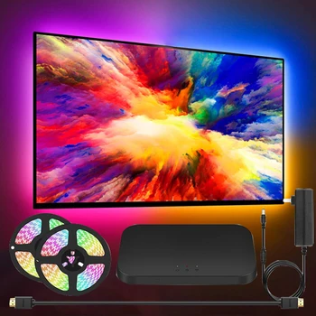 TV PC Sync Aplinkos Žiburiai, USB, RGB TV/KOMPIUTERIO Ekrane, Sinchronizuoti LED Juostelės 