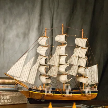 [ Surinkti ] 60cm Didelių 3D Medinio Burlaivio Modelis Amatų, Žaislų, Buriavimas Valtis Laivo modelį, rinkti namų dekoro Naujos Žarnos Dovanų draugui
