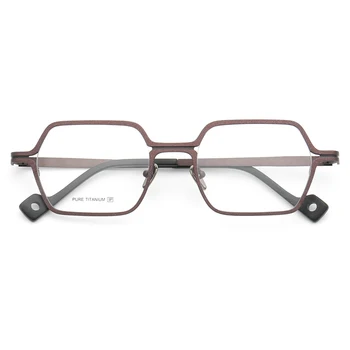 Vyrai aikštėje Premium Gryno Titano akinių rėmeliai, skirti moterų metalo Šešiakampis, Verslo Mada Viso Ratlankio Lengvas Rx akinių rėmeliai