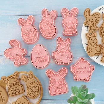 Velykų Plastiko Cookie Cutter Triušis Kiaušinių Sausainių Cutter Linksmų Velykų Dekoracijos Namų Bunny Easter Šalies Prekių Vaikams Dovanos