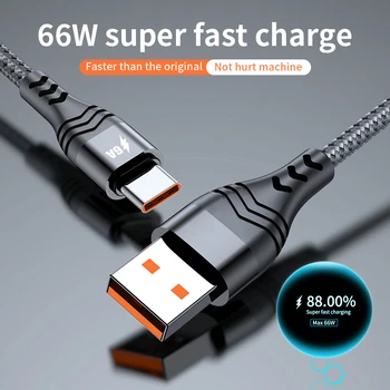 GTWIN 6A super Greitai Įkrauti USB TypeC Kabelis Samsung S20 S21 Xiaomi 