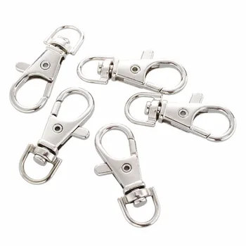 5vnt/set Patvarus Metaliniai Karabinai Įrašą Stiliaus Pavasario Key Chain paketų prižiūrėtojų raktinę Swivel Omarų Letena D Užsegimas Kabliukais Įrašus Bag Keychain