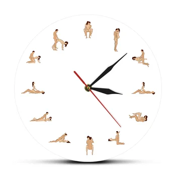 Kama Sutra Suaugusiųjų 12 Sekso Pozicijų Sieninis Laikrodis, Miegamojo Dekoro Laikrodžiai Seksualus Erotiniai Moderni Naujovė Silent Ne-tiksi Žiūrėti