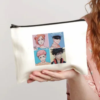 Japonų Anime Mergina Makiažas Maišelį Moterų Modelis Klasikinis Užrašinė Maišelyje Lady Maišeliai Kelionės Krepšiai Dėklas Moterų Kosmetikos Krepšys