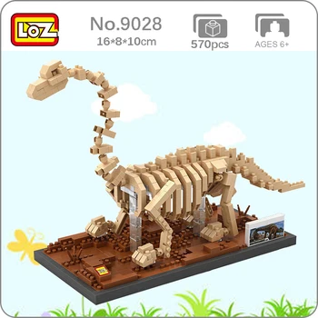 LOZ 9028 Gyvūnų Pasaulyje Dinozaurų Iškastinio Brachiosaurus Skeletas 3D 
