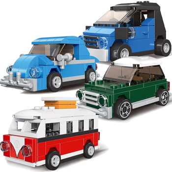 Naujų Kūrybinių Kemperis MINI Transporto priemonių Žinomų Automobilių Vabalas SS Statybiniai Blokai, Plytos, Klasikinis Modelis, Švietimo Žaislai Vaikams Kolekciją