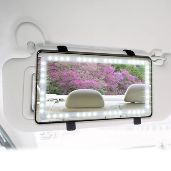 Uxcell Automobilio Salono Skydelis Veidrodis Makiažo Veidrodėliai Rinkinys su 3 Tipas LED integruota Ličio Baterija Įkraunama Kosmetinis Veidrodis