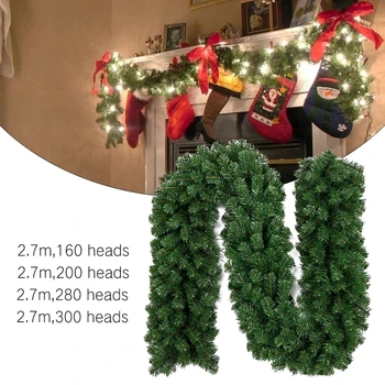 2.7 M Kalėdų Dirbtinis Žalia Girlianda Vainikas Kalėdos Namuose Šalis Kalėdinė Dekoracija Pušies Medžio Rotango Kabinti Ornamentu Dropship