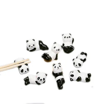 Kūrybos Kinų Keramikos Lazdelėmis Turėtojas Mielas Panda Lazdelėmis Turėtojas Rašiklio Laikiklis Ornamentu Animacinių Filmų Turėtojas Lazdelės Laikiklis Kilimėlis