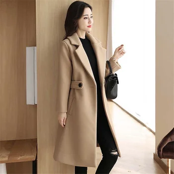 Office Lady Prarasti Priversti Vilnos Verpalų Moterų Vidutinio Ilgio Stiliaus 2021 Mados Naujų Moterų Drabužių Korėjos Versija Žiemos Šiltos Striukės