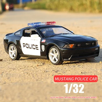 1:32 2006 Ford Shelby Mustang GT350 Policijos Lydinio Automobilio Modelį Diecast Metal Transporto priemonės, Žaislai Vaikams, Dovanos, Nemokamas Pristatymas