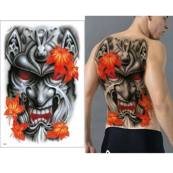 Nauja, didelė tatuiruotė lipdukai Kinijos Buda Velnias Klevo Lapų vandeniui laikinos tatuiruotės visą nugaros, krūtinės Tigras kūno dažai kietas vyrai
