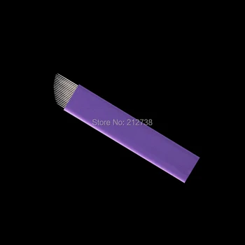 100vnt Super Sharp 0.2 Tatuiruotė Adatos, Priedai, permanentinis Makiažas Sterilizuotas Violetinė 18pins Microblading Blade Antakių Lūpų