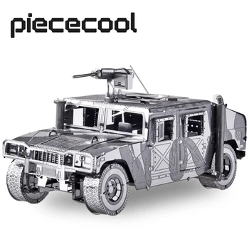 Piececool 3D Metalo Įspūdį modelių Kūrimo Rinkiniai - 4WD Karinių Automobilių Dėlionės, Žaislų ,Kalėdų, Gimtadienio Dovanos Suaugusiems Vaikams
