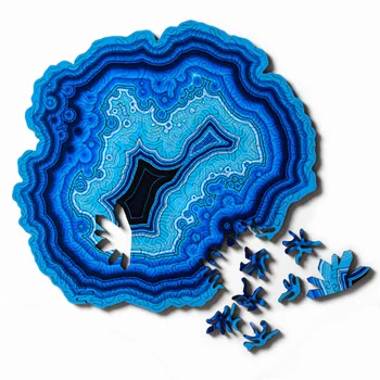 164pcs Specialios Agatas 3D Puzzle Mėlynas Agatas Žaislai, stalo Žaidimai, Netaisyklingos Formos, Medinės Dėlionės, Žaislų, Suaugusiems Vaikams Kalėdų Dovanos