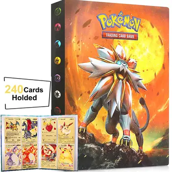 240Pcs Pokemon Kortas, Albumas, Knyga, Kepenų Pokémon Anime Treneris Žemėlapių Kolekcijos Savininkas Katalogą Žaisti Žaidimą Kortelės Rišiklio Vaikams, Žaislų, Dovanų