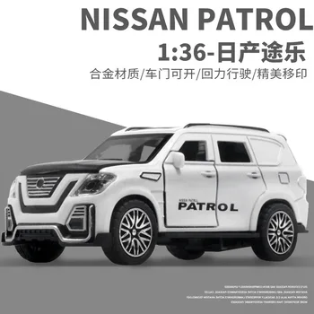 1/36 Masto Modeliavimas Nissan Patrol Lydinio Die-casting Transporto priemonės Modelio, Traukti Atgal, Keturių durų SEDANAS Žaislų Automobiliai Vaikų