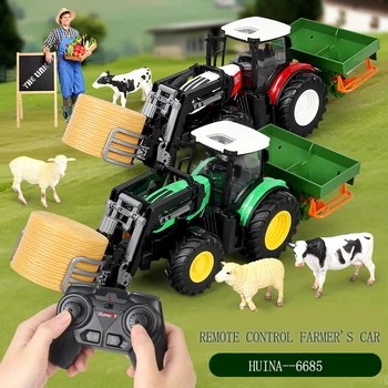 2023 Naujas Huina-6685 Elektros RC Ūkininkas, 1:16 Inžinerijos Sunkvežimių 2.4 G Įkrovimo Lydinio Žaislo Traktoriaus Krautuvo Kalėdų dovana