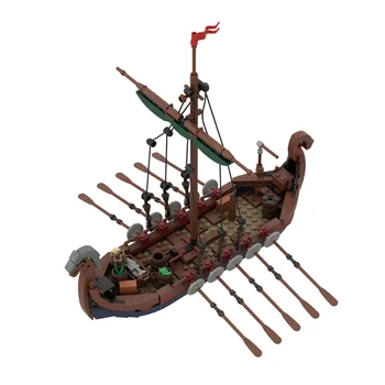 BZB SS Viduramžių Karinės Karo Vikingų Laivų Ūkio Suderinama su medvaržčiais, mūrinis modeliai Piratų Laivas 