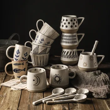 Japoniška Keramika Kavos Puodeliai Kūrybiškumą Rankų darbo Retro Arbatos Puodelis Didelės Vertės Rankų darbo Keramikos Puodelis Coffeeware 300Ml