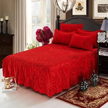 Rožių Žiedų Namų paklode Medvilnės Raudona Patalynė Lovatiesė vestuvių lova pastos