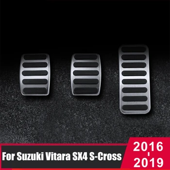 Aliuminio Automobilio Akceleratoriaus Naftos Pedalą Stabdžių Pedalą Clucth Pedalo ir Dangtis Suzuki Vitara SX4 S-Cross Scross 2015 m. 2016 m. 2017 m. 2018 m. 2019 m.
